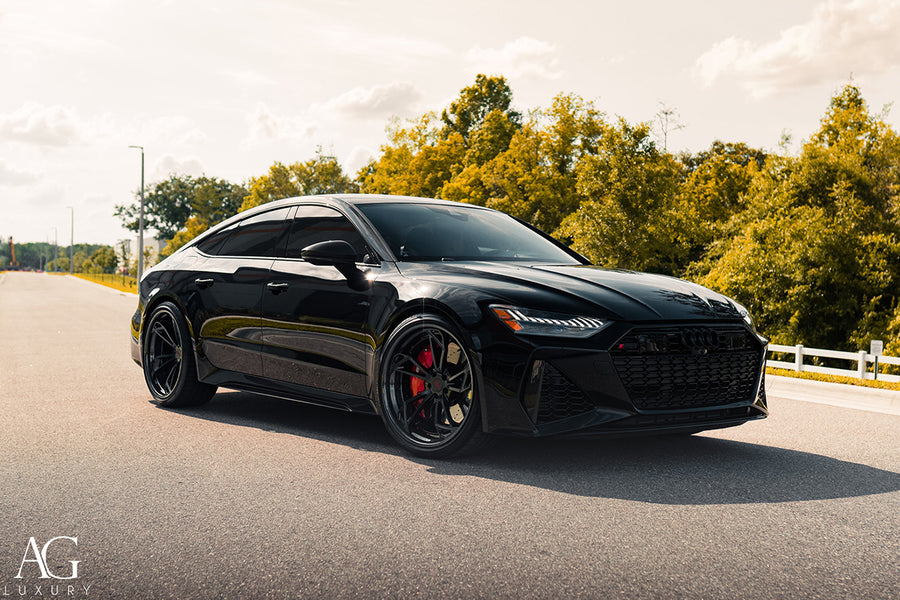 Audi RS7 on AG Luxury AGL47 forged wheels in matte black finish