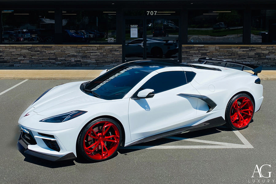Chevrolet C8 Corvette on AG Luxury AGL47 forged wheels in brushed / candy finish