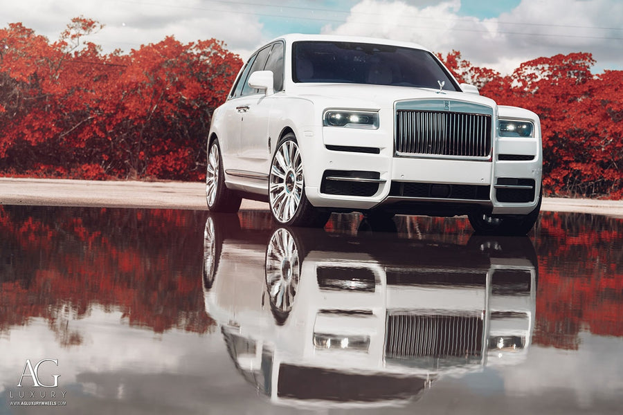 Rolls-Royce Cullinan on AG Luxury AGL48-RR forged wheels in polished / gloss white finish