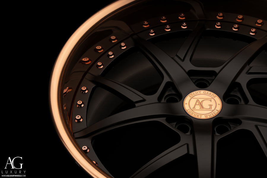 AG Luxury AGL52 polished matte black copper forged wheel