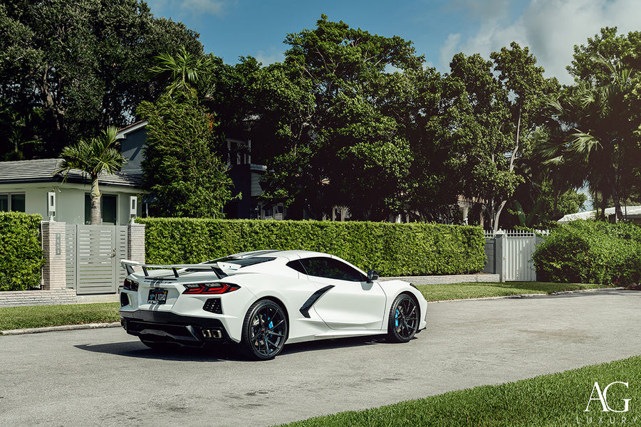 Chevrolet C8 Corvette on AG Luxury AGL52 forged wheels in gloss black finish