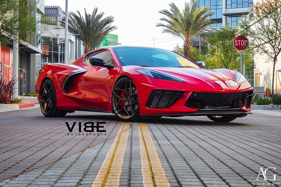 Chevrolet C8 Corvette on AG Luxury AGL53 forged wheels in brushed / polished finish
