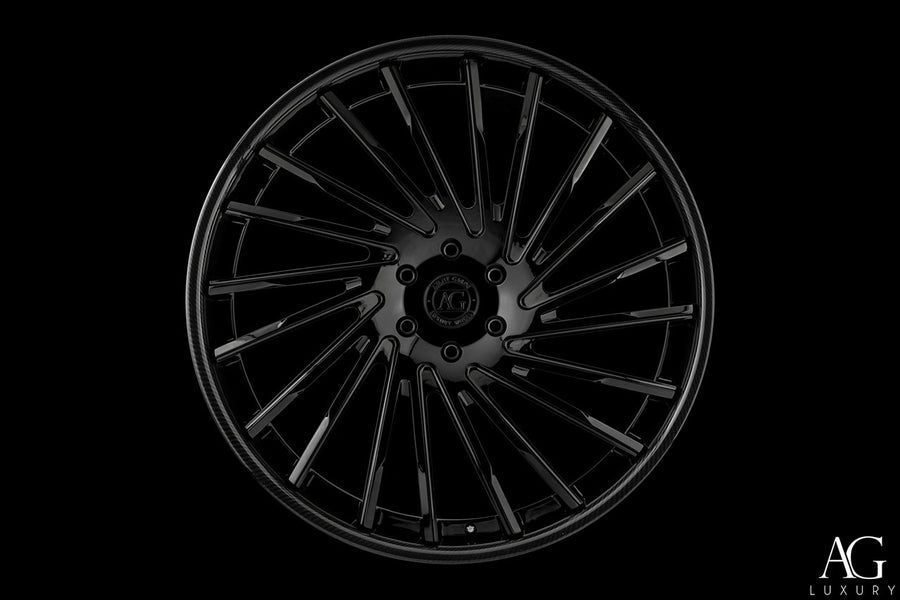 AG Luxury AGL54 gloss black carbon fiber forged wheel