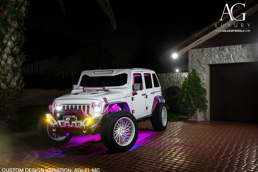 Jeep Wrangler on AG Luxury AGL54 forged wheels in gloss white finish