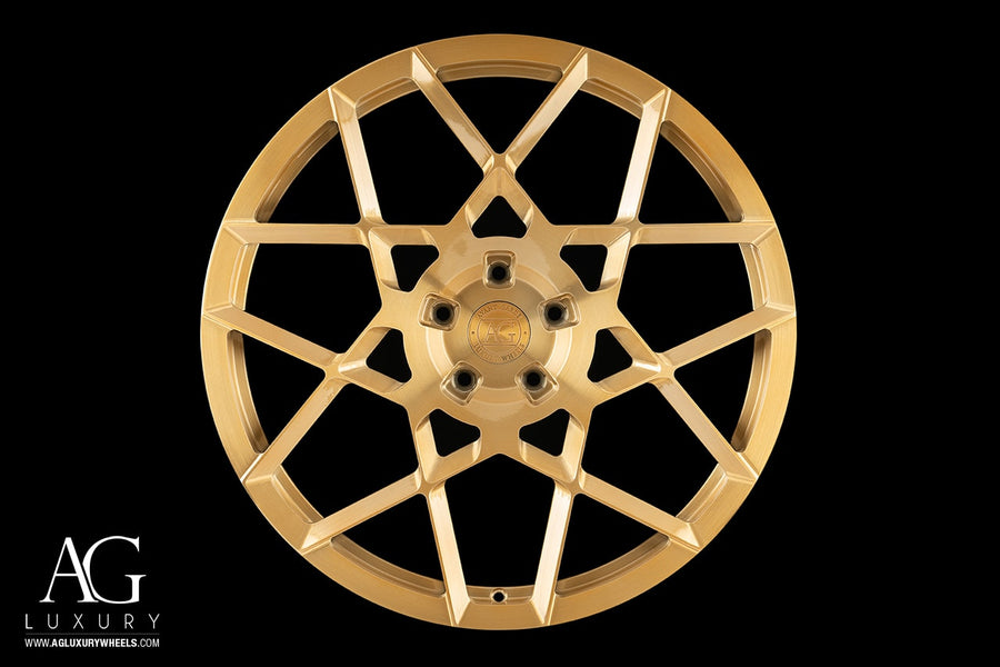 AG Luxury AGL55 brushed gold monoblock forged wheel