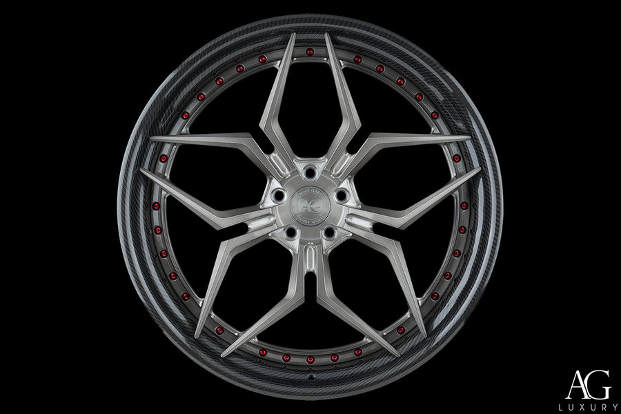 AG Luxury AGL56 brushed grigio carbon fiber 3-piece forged wheel