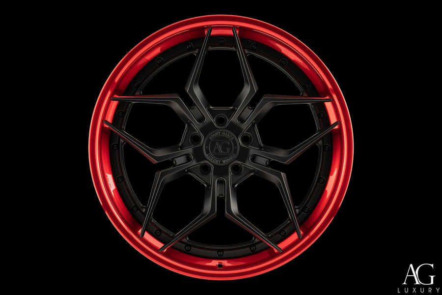 AG Luxury AGL56 brushed matte black candy forged wheel