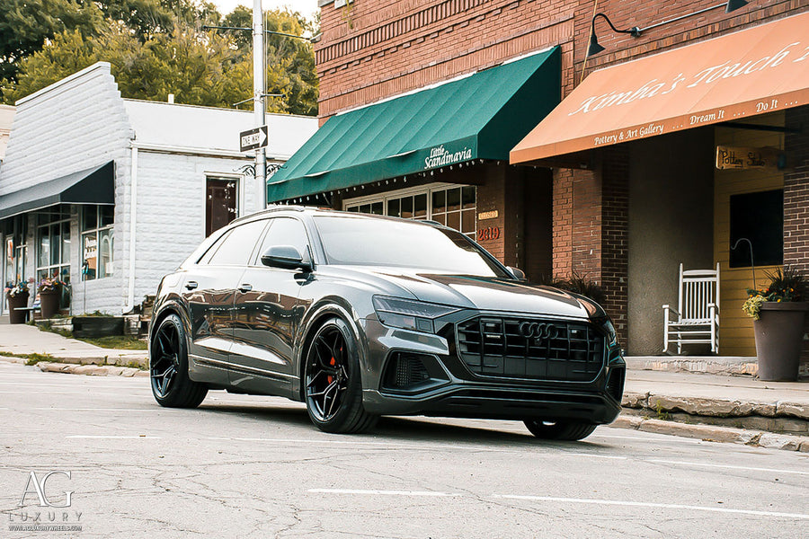Audi Q8 on AG Luxury AGL56 forged wheels in gloss black finish