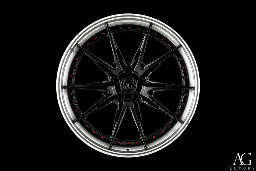 AG Luxury AGL59 polished gloss black 3-piece forged wheel