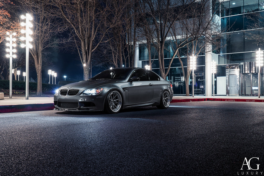 BMW E92 M3 on AG Luxury AGL59 forged wheels in brushed / chrome finish