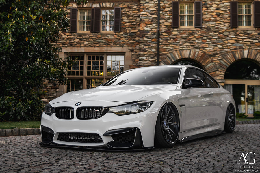 BMW M4 on AG Luxury AGL59 forged wheels in matte black finish