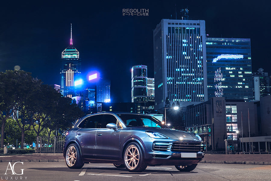 Porsche Cayenne on AG Luxury AGL59 forged wheels in brushed / polished finish