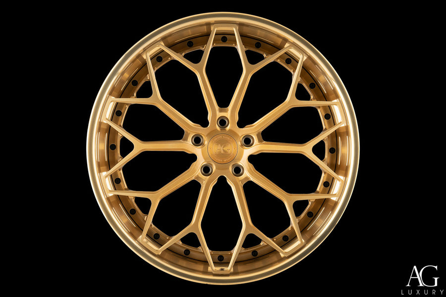AG Luxury AGL61 brushed gold 3-piece forged wheel
