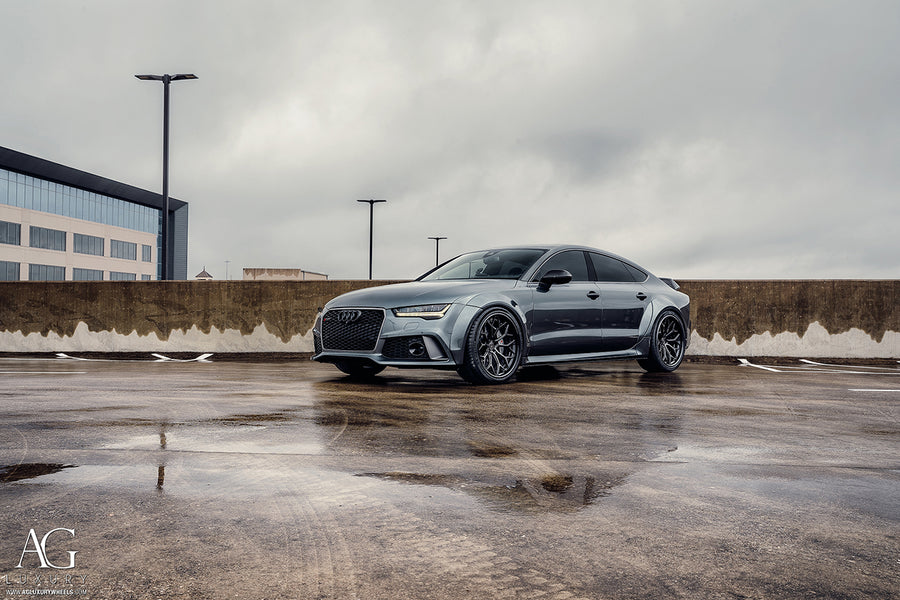 Audi RS7 on AG Luxury AGL61 forged wheels in gloss black finish