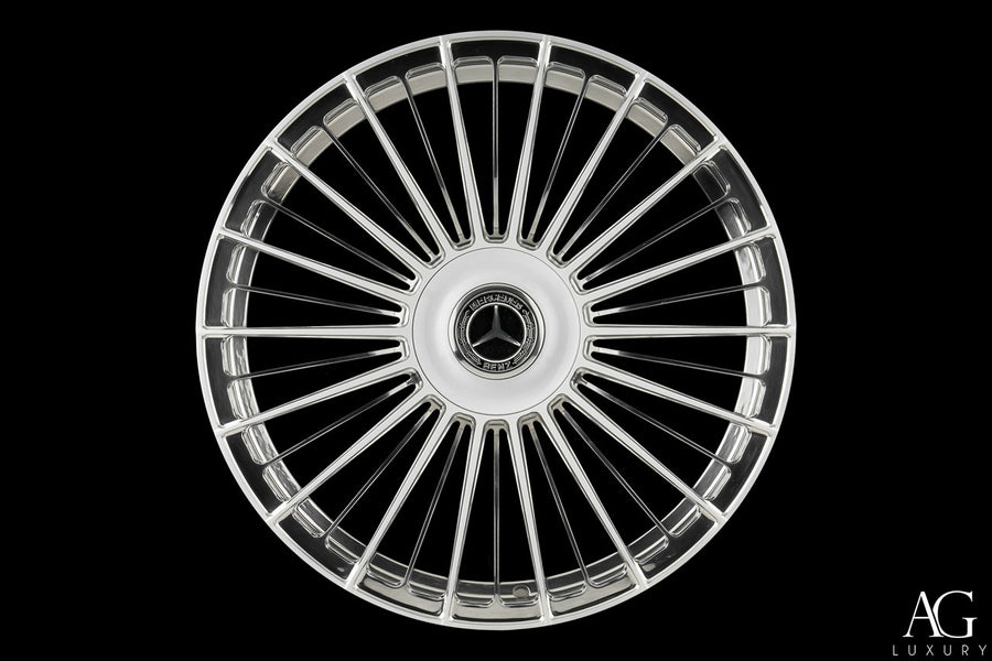 AG Luxury AGL63 polished gloss white monoblock forged wheel