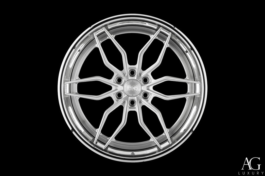 AG Luxury AGL64 brushed chrome 3-piece forged wheel
