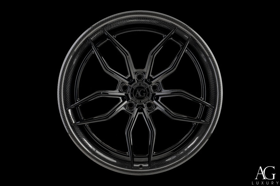 AG Luxury AGL64 gloss black carbon fiber forged wheel