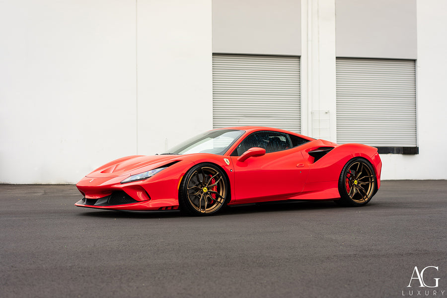 Ferrari F8 Tributo on AG Luxury AGL64 forged wheels in bronze finish