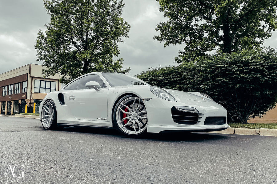 Porsche 991 Carrera on AG Luxury AGL64 forged wheels in brushed finish