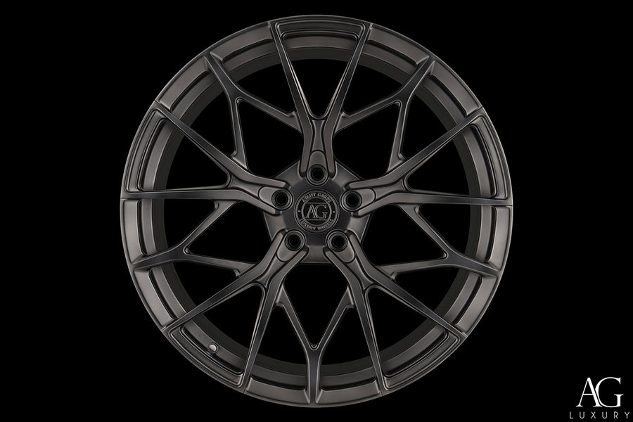 AG Luxury AGL66 matte black chrome monoblock forged wheel