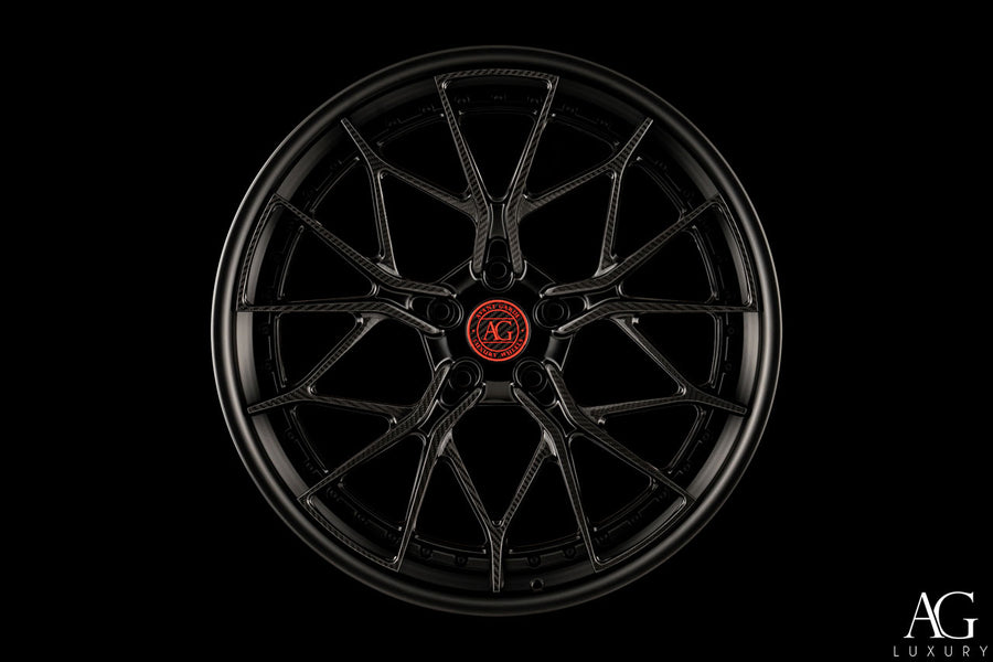 AG Luxury AGL66 matte black carbon fiber forged wheel