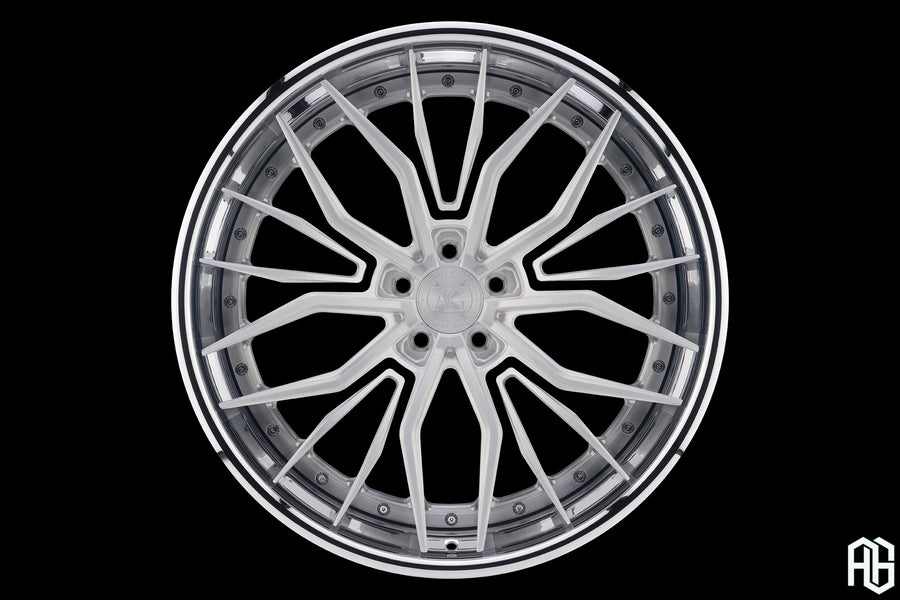 AG Luxury AGL67 brushed chrome 3-piece forged wheel