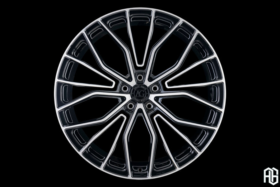 AG Luxury AGL67 brushed gloss black monoblock forged wheel