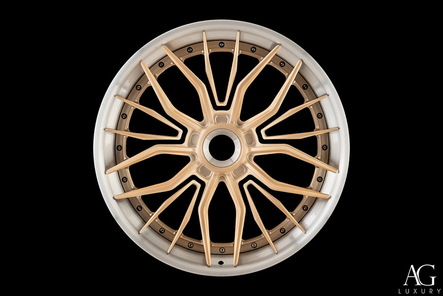 AG Luxury AGL67 brushed champagne 3-piece forged wheel