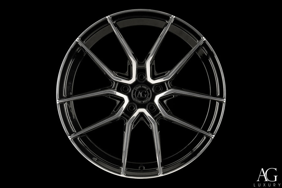 AG Luxury AGL68 polished gloss black monoblock forged wheel