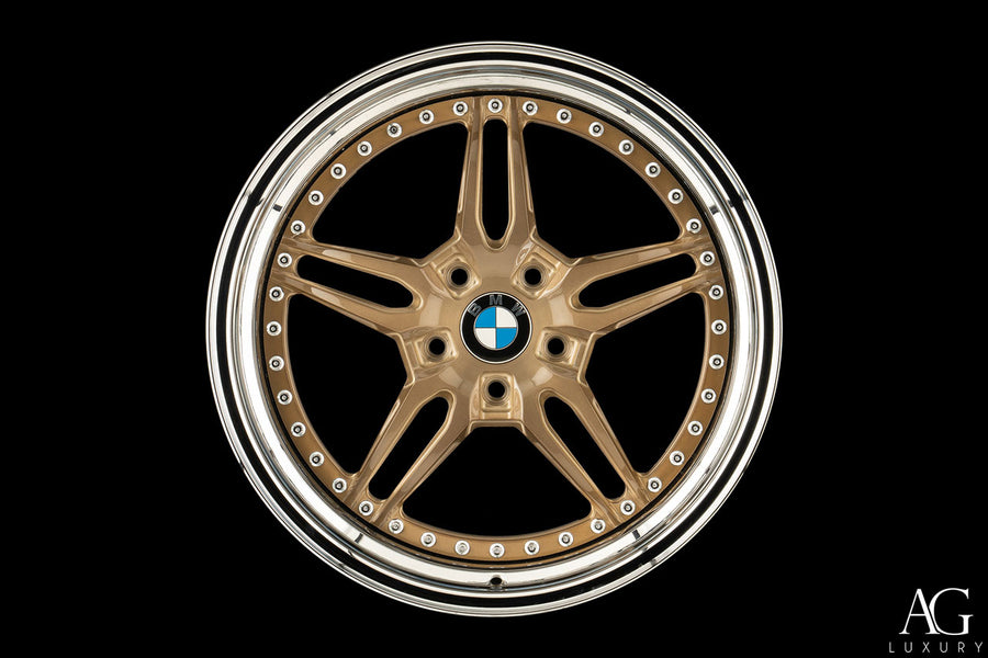 AG Luxury AGL69 brushed chrome gold forged wheel