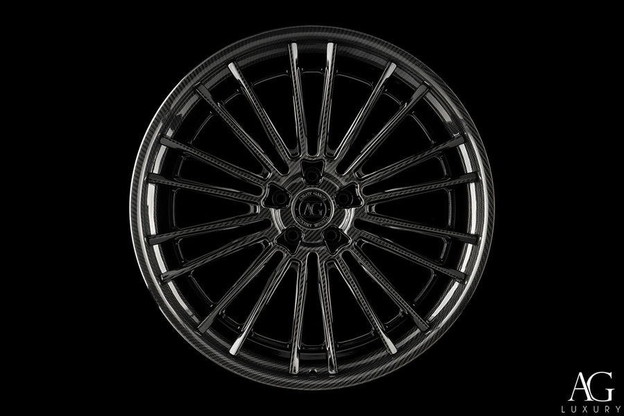 AG Luxury AGL71 gloss black carbon fiber forged wheel