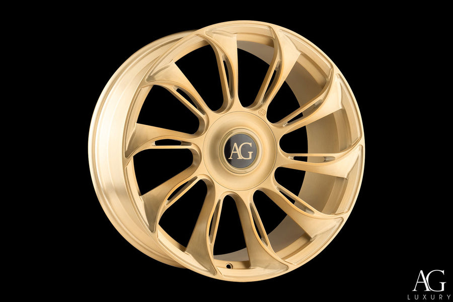 AG Luxury AGL72 brushed champagne monoblock forged wheel - view 2