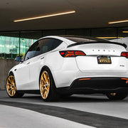 Tesla Model Y on AG Luxury AGL72 forged wheels in brushed / champagne finish - view 2