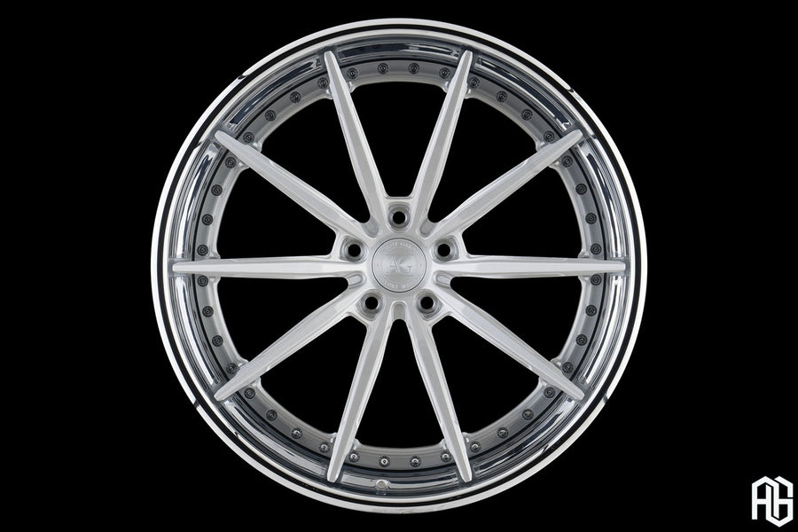 AG Luxury AGL74 brushed chrome 3-piece forged wheel
