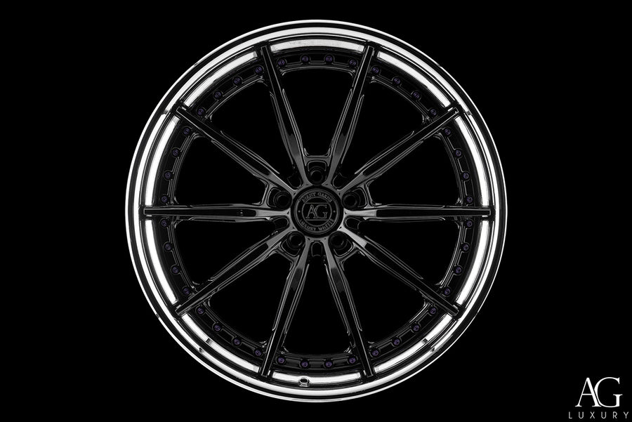 AG Luxury AGL74 gloss black chrome 3-piece forged wheel
