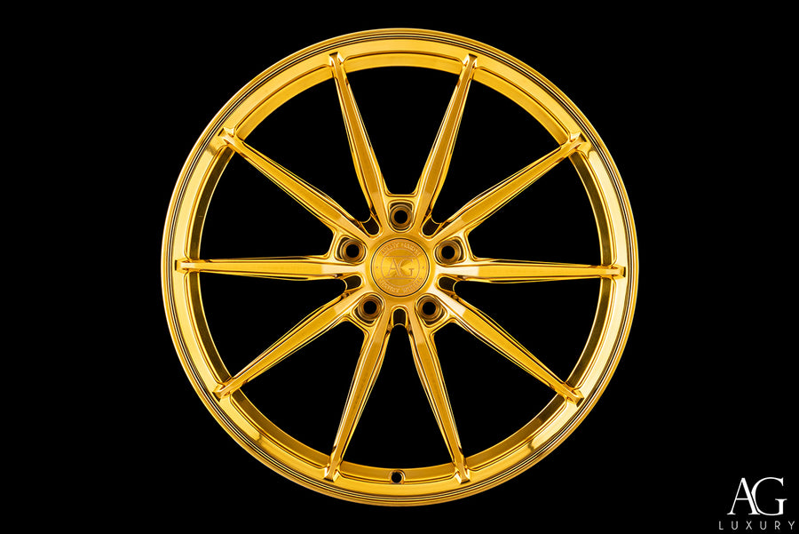 AG Luxury AGL74 brushed polished gold monoblock forged wheel