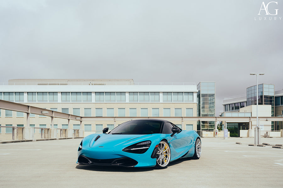 McLaren 720S on AG Luxury AGL74 forged wheels in polished finish