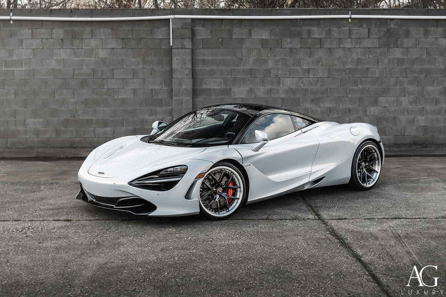McLaren 720S on AG Luxury AGL75 forged wheels in brushed / gloss black finish