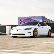 Tesla Model S Plaid on AG Luxury AGL75 forged wheels in brushed / champagne finish