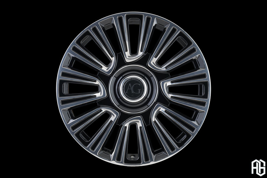 AG Luxury AGL77 polished gloss black monoblock forged wheel