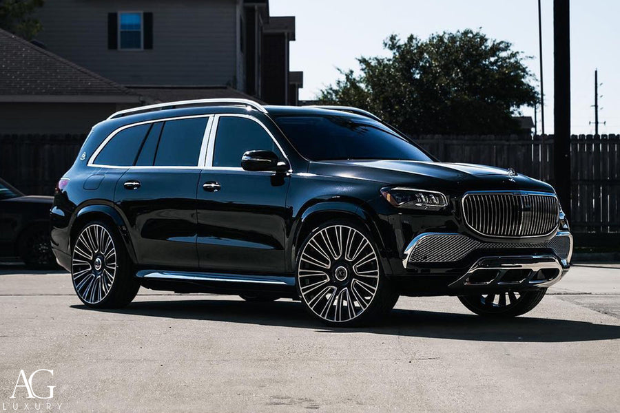Mercedes-Benz GLS600 Maybach on AG Luxury AGL77 forged wheels in gloss black finish