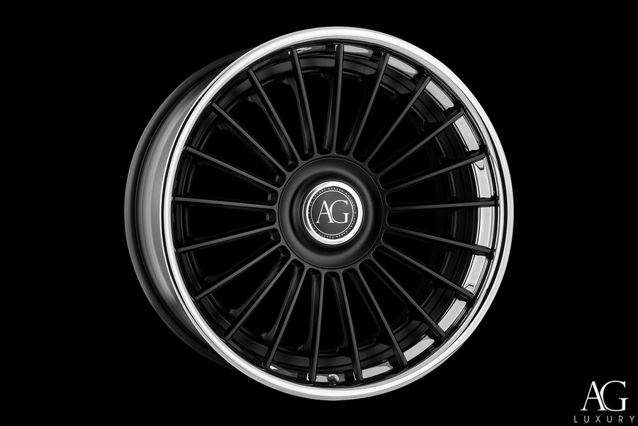 AG Luxury AGL79 matte black chrome 3-piece forged wheel - view 2