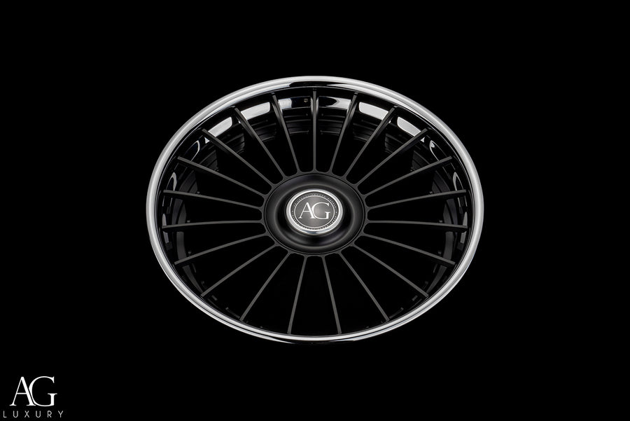 AG Luxury AGL79 matte black chrome 3-piece forged wheel - view 3