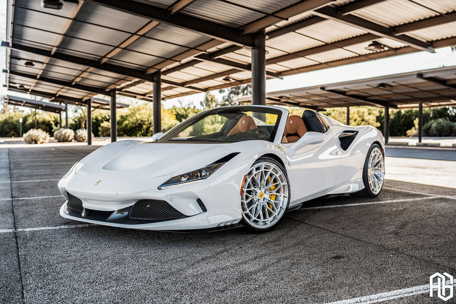 Ferrari F8 Tributo on AG Luxury AGL80 forged wheels in brushed finish