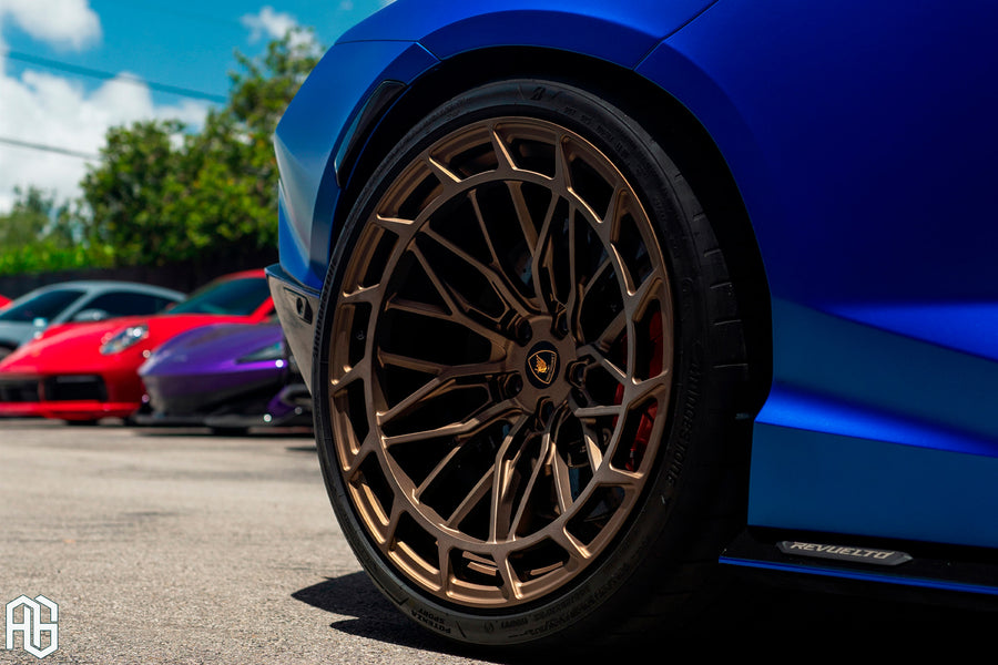 Lamborghini Revuelto on AG Luxury AGL80 forged wheels in bronze finish - view 2