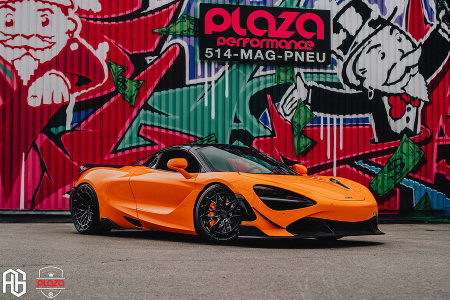 McLaren 720S on AG Luxury AGL80 forged wheels in gloss black finish
