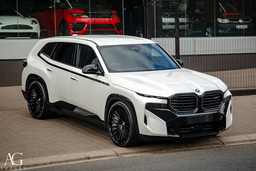 BMW XM on AG Luxury AGL83 forged wheels in gloss black finish - view 2