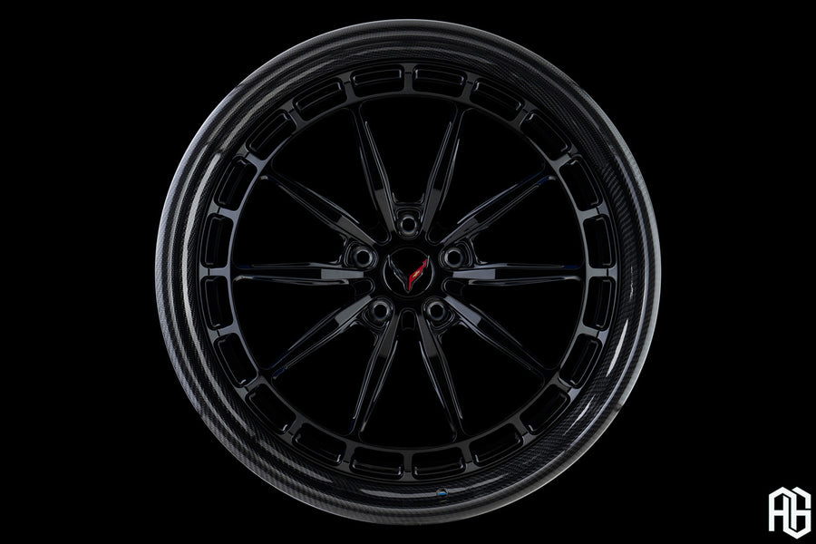 AG Luxury AGL84 gloss black carbon fiber forged wheel