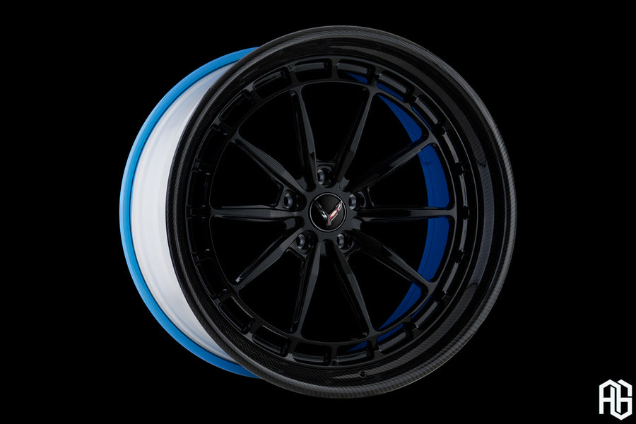 AG Luxury AGL84 gloss black carbon fiber forged wheel - view 2
