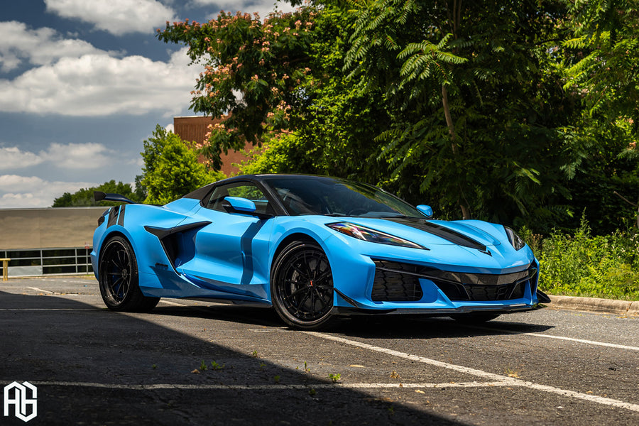 Chevrolet Corvette C8 Z06 on AG Luxury AGL84 forged wheels in gloss black finish